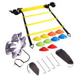 Agility Ladder Kit with Resistance Parachute Disc Cones Bags