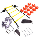 Agility Ladder Kit with Resistance Parachute Disc Cones Bags