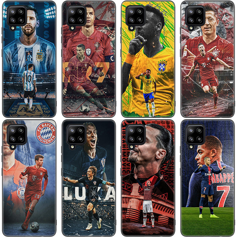 Football star player Case For Samsung Galaxy A12 A02S A22 A32 A52 A72 A71 A51 A41 A31 A21 A11 A50 A70 A10S A20S Black Soft Cover