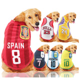 T Shirt Dog Clothes for Small Large Dogs Summer Pets Clothes Spitz Labrador Jersey Basketball Soccer Football National Team Vest