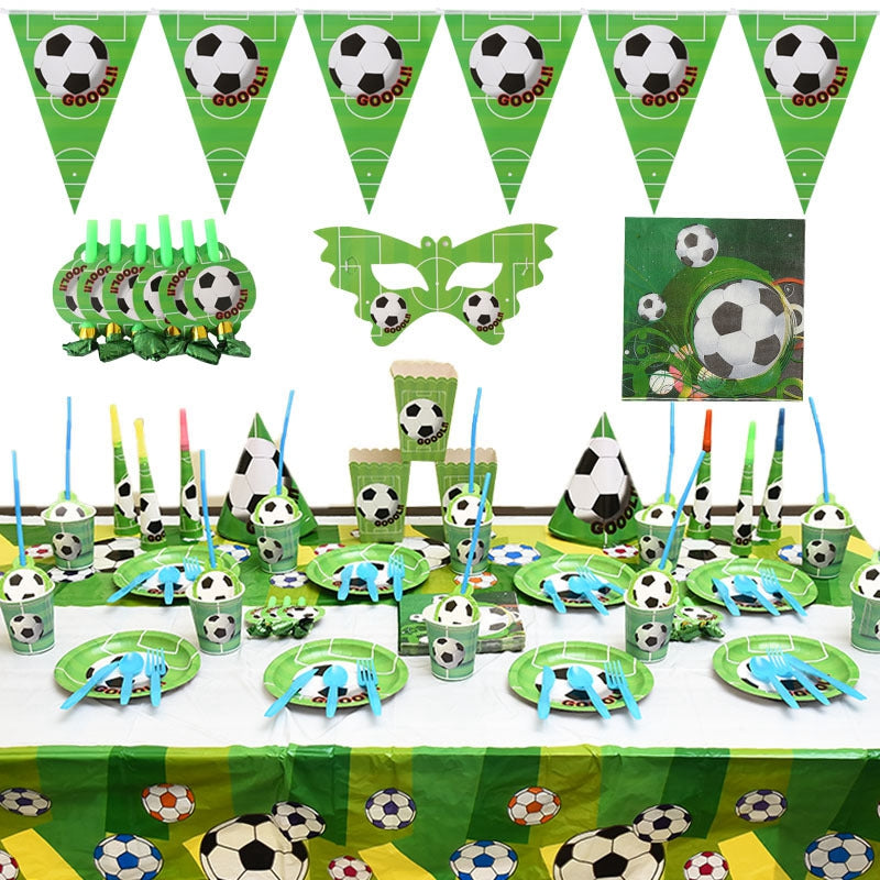 Soccer Football Theme Kids Party Birthday Party Decoration Set Cup