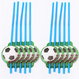 Soccer Football Kids Boy Birthday Party Decoration Cup Plate Napkin Banner Hat Straw Loot bag Tablecloth Party Supplies Set