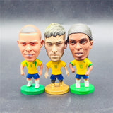 Soccerwe 6.5cm Brazil Cartoon Soccer Star Dolls Fans Gift Yellow Kit