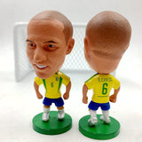 Soccerwe 6.5cm Brazil Cartoon Soccer Star Dolls Fans Gift Yellow Kit