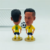 Soccerwe 6.5cm Brazil Cartoon Soccer Star Dolls Fans Gift Yellow Kit