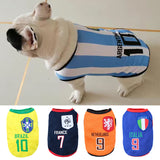 Summer French Bulldog Pet Soccer Vest Shirt Mesh Puppy Big Dog Clothes for Small Large Dogs Pug Shirts Mascotas Clothing Costume