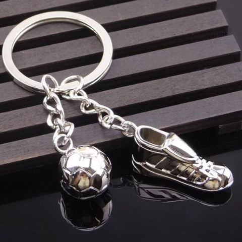 Metal Football Ball Keyring