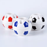 Football Ball Shape Pen Pencil Holder Soccer Ball Makeup Brush Holders Student Supplies Football Sports Gift Desktop Decoration