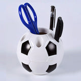 Football Ball Shape Pen Pencil Holder Soccer Ball Makeup Brush Holders Student Supplies Football Sports Gift Desktop Decoration