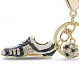 Crystal Football Soccer Shoes Rhinestone Keychains Gift For Her