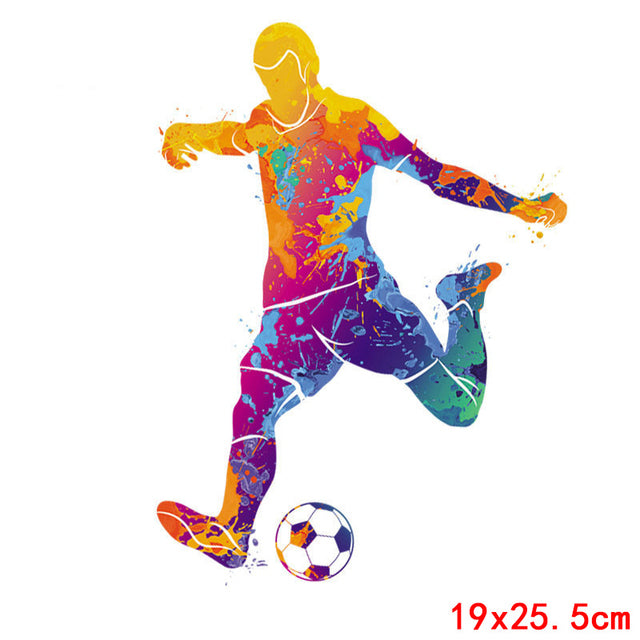 Rainbow Iron Thermo Sticker For Clothing Football