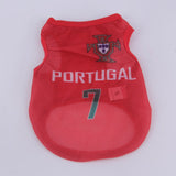 Pet Dog Clothes Summer Dog Football Shirts Sport Soccer Teams T-Shirts For Dogs Jersy Thin Breathable Sleeveless Puppy Clothes