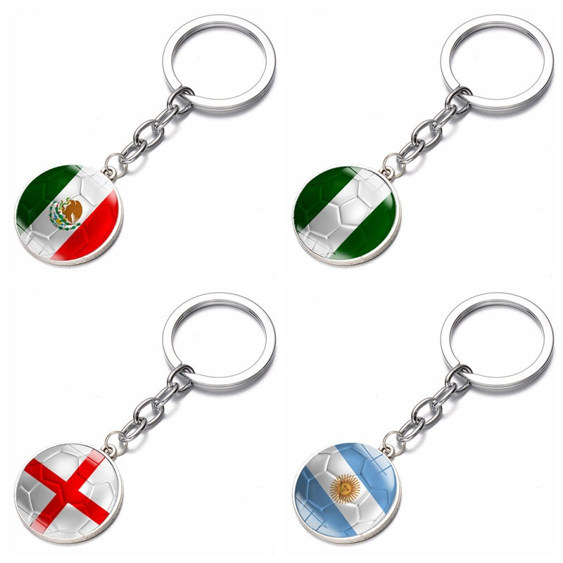 New 2022 Qatar World Cup Souvenirs Time Gem Key Chain