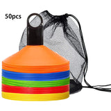 Set of 50 Agility Soccer Cones With Carry Bag And Holder