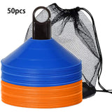 Set of 50 Agility Soccer Cones With Carry Bag And Holder