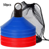 Set of 50 Agility Soccer Cones With Carry Bag And Holder