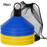 Set of 50 Agility Soccer Cones With Carry Bag And Holder