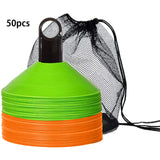 Set of 50 Agility Soccer Cones With Carry Bag And Holder