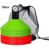 Set of 50 Agility Soccer Cones With Carry Bag And Holder