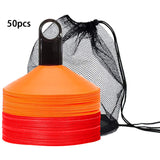 Set of 50 Agility Soccer Cones With Carry Bag And Holder