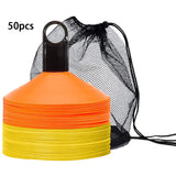 Set of 50 Agility Soccer Cones With Carry Bag And Holder