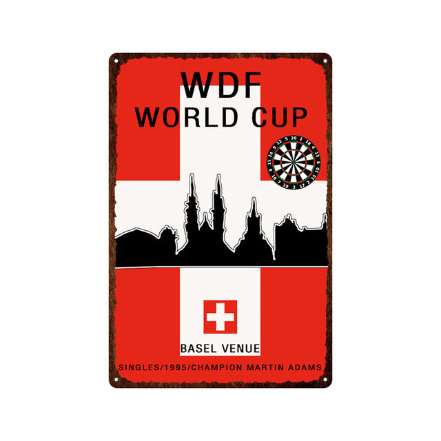 Game Bar Darts Metal Plate World Cup Cheer Painting