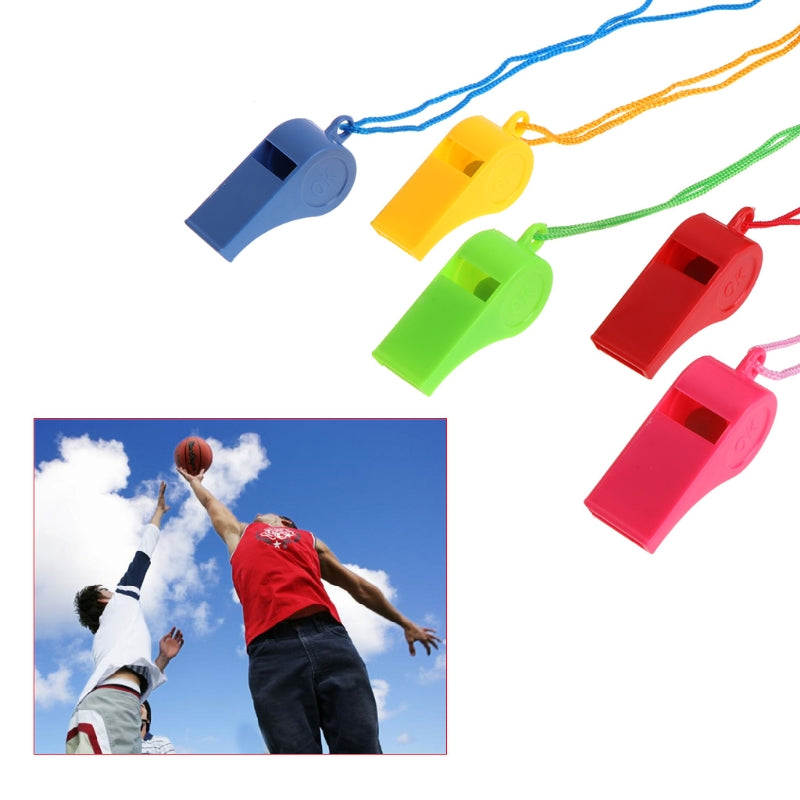 PXPF 24 Pcs Color Plastic Cheer Sports Basketball Soccer Ball Fans Referee Whistle