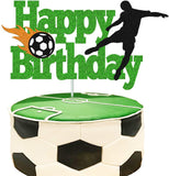 Football Cake Topper for Boy Girl Soccer Happy Birthday Decoration