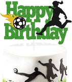 Football Cake Topper for Boy Girl Soccer Happy Birthday Decoration