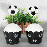 Football Soccer Cupcake Toppers Wrappers for Birthday Party Supplies