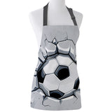 Kitchen Apron 3D Football Crackle Soccer Game Power For Women Cooking Baking