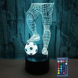 Football Lover 3D LED Night Lights with remote