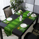 Soccer Football Game Gymnasium Green Table Runner Table Mats Cover