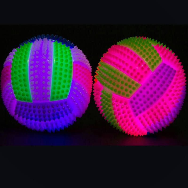 Pet Dogs Flashing Football Shape Led Light Sound Bouncy Ball Funny Kids Funny Toy Interactive Dog Cat Chew Toys Small Large Dogs