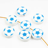 Cute Football Pattern 20Pcs Lead-Free Wood Beads For Jewelry Making Accessories Bracelets