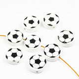 Cute Football Pattern 20Pcs Lead-Free Wood Beads For Jewelry Making Accessories Bracelets