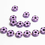 Cute Football Pattern 20Pcs Lead-Free Wood Beads For Jewelry Making Accessories Bracelets