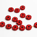 Cute Football Pattern 20Pcs Lead-Free Wood Beads For Jewelry Making Accessories Bracelets