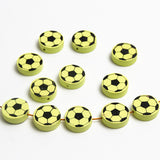 Cute Football Pattern 20Pcs Lead-Free Wood Beads For Jewelry Making Accessories Bracelets