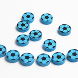 Cute Football Pattern 20Pcs Lead-Free Wood Beads For Jewelry Making Accessories Bracelets